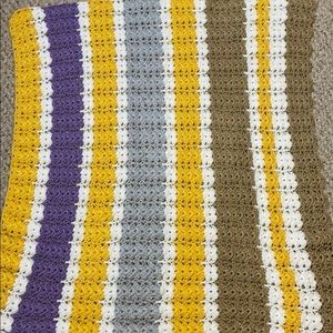 Handmade crochet knit lap baby blanket Afghan